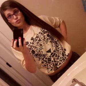 Leopard face 3/4 sleeve shirt